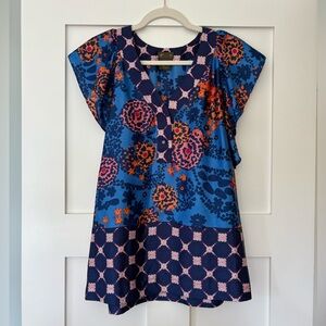 Anthropologie Fei Vibrant Floral Blouse Sz XS